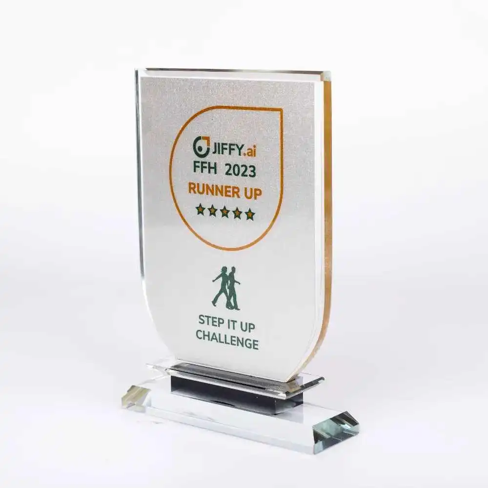 Rectangular Curvy Crystal Trophy
